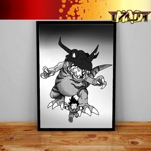 Digimon DBZ Manga panel poster, dbz ssg Hypebeast Poster, Digimon re poster